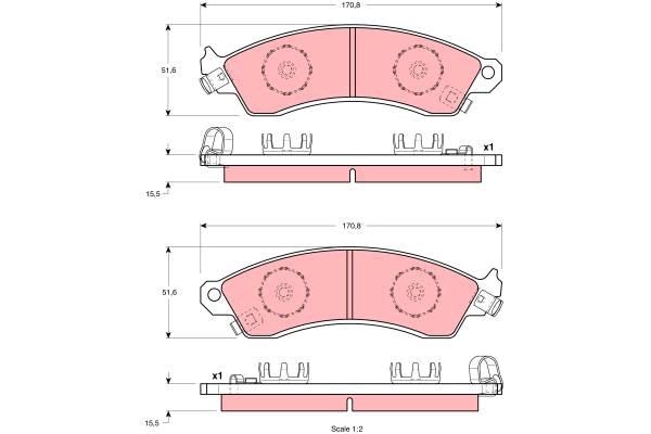 Set placute frana,frana disc GDB1226 TRW