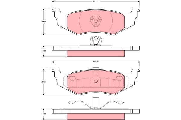 Set placute frana,frana disc GDB1234 TRW