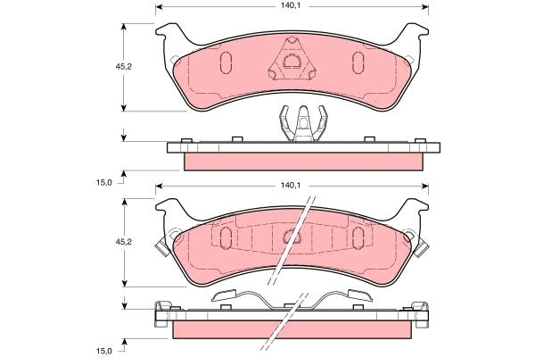 Set placute frana,frana disc GDB1238 TRW