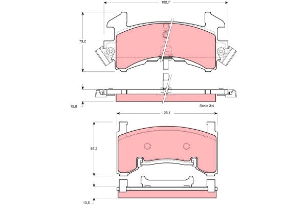 Set placute frana,frana disc GDB1272 TRW