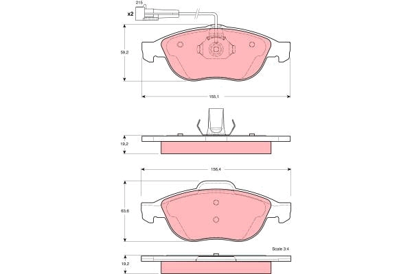 Set placute frana,frana disc GDB1337 TRW