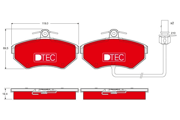 Set placute frana,frana disc GDB1366DTE TRW