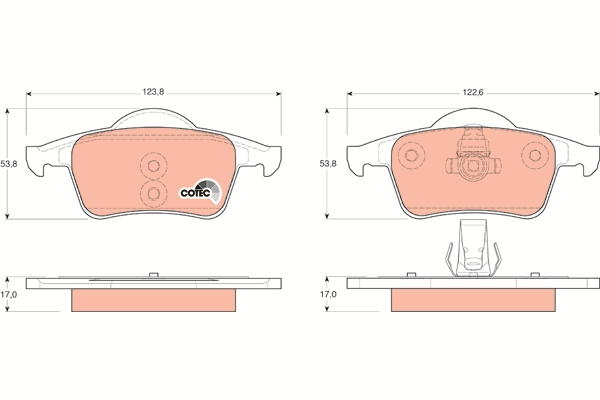 Set placute frana,frana disc GDB1389 TRW