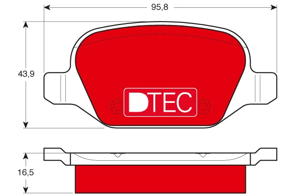 Set placute frana,frana disc GDB1396DTE TRW