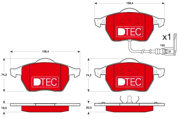 Set placute frana,frana disc GDB1403DTE TRW