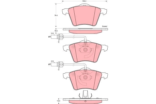 Set placute frana,frana disc GDB1459 TRW