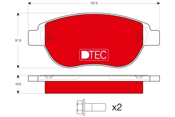 Set placute frana,frana disc GDB1464DTE TRW