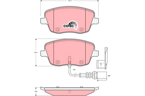 Set placute frana,frana disc GDB1472 TRW