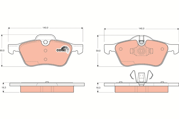 Set placute frana,frana disc GDB1476 TRW