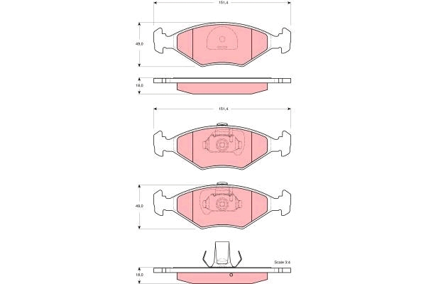 Set placute frana,frana disc GDB1533 TRW