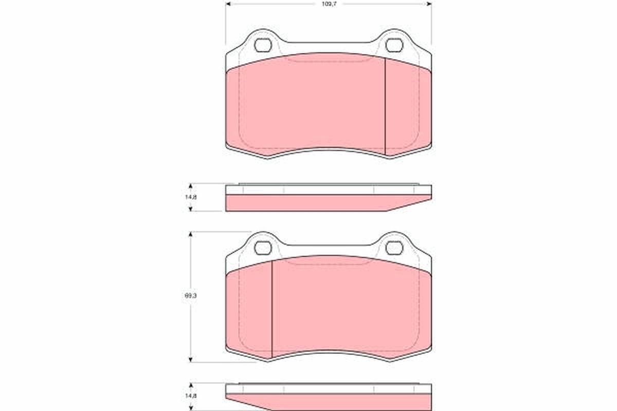 Set placute frana,frana disc GDB1537 TRW