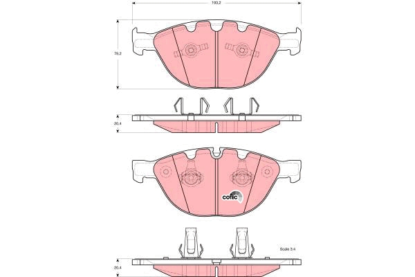 Set placute frana,frana disc GDB1558 TRW