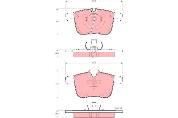 Set placute frana,frana disc GDB1567 TRW