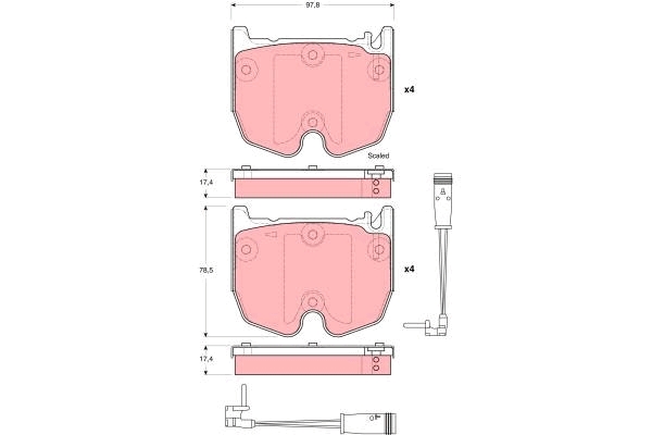 Set placute frana,frana disc GDB1599 TRW