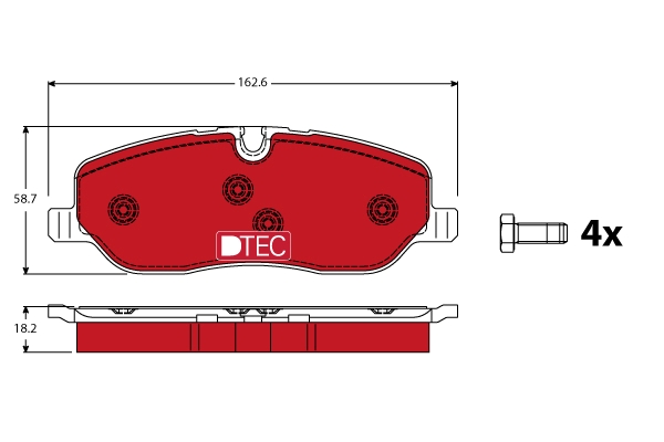 Set placute frana,frana disc GDB1631DTE TRW