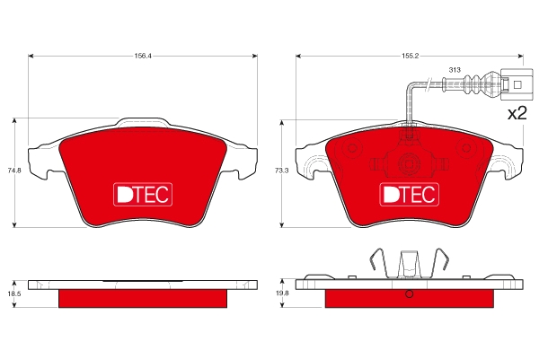 Set placute frana,frana disc GDB1651DTE TRW