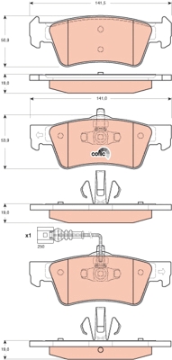 Set placute frana,frana disc GDB1671 TRW