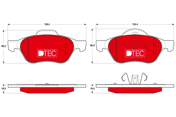 Set placute frana,frana disc GDB1687DTE TRW