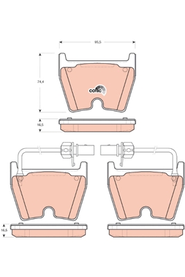 Set placute frana,frana disc GDB1688 TRW