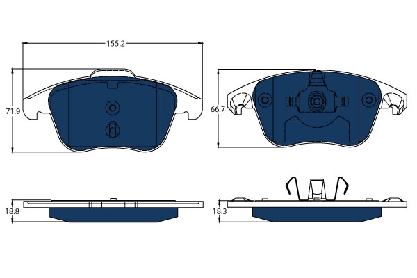 Set placute frana,frana disc GDB1691BTE TRW