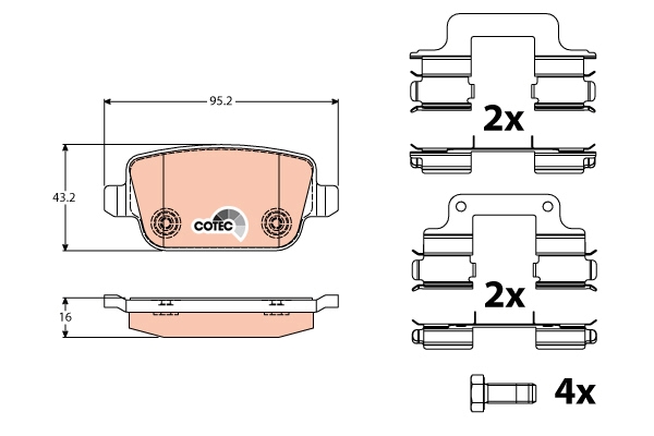 Set placute frana,frana disc GDB1708 TRW