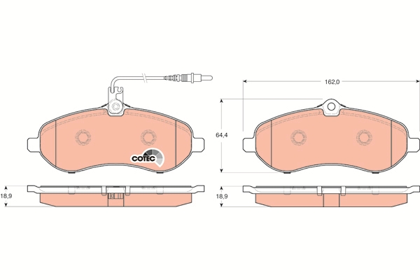 Set placute frana,frana disc GDB1718 TRW