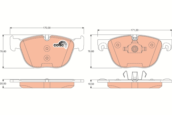 Set placute frana,frana disc GDB1726 TRW