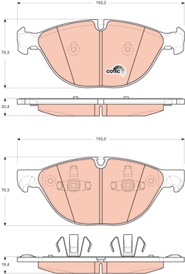 Set placute frana,frana disc GDB1728 TRW