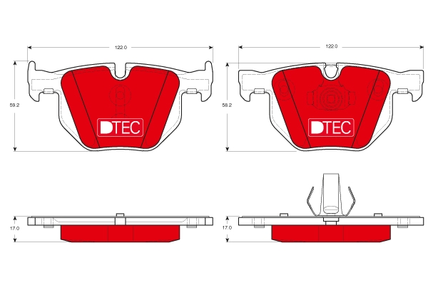 Set placute frana,frana disc GDB1730DTE TRW