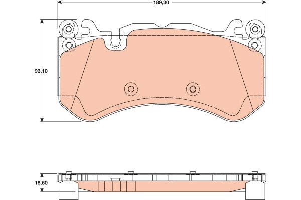 Set placute frana,frana disc GDB1734 TRW