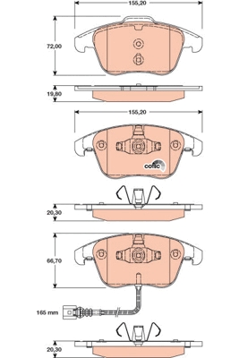 Set placute frana,frana disc GDB1762 TRW