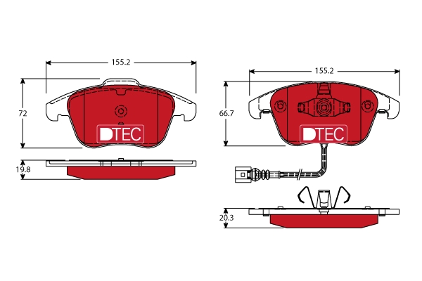 Set placute frana,frana disc GDB1762DTE TRW