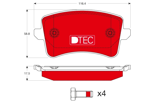 Set placute frana,frana disc GDB1765DTE TRW