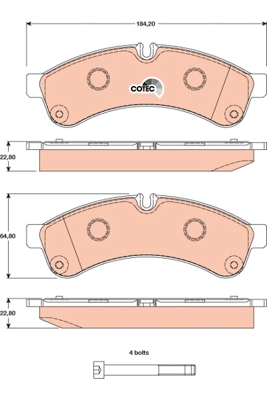 Set placute frana,frana disc GDB1780 TRW