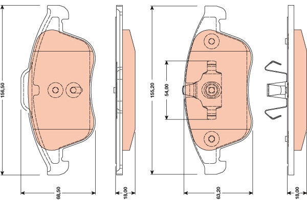 Set placute frana,frana disc GDB1788 TRW