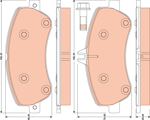 Set placute frana,frana disc GDB1798 TRW