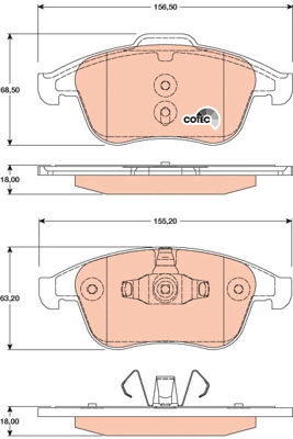 Set placute frana,frana disc GDB1808 TRW