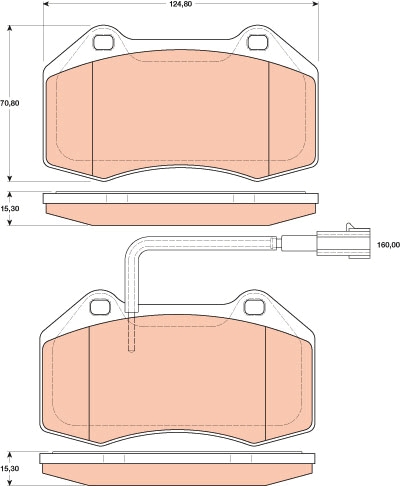 Set placute frana,frana disc GDB1812 TRW