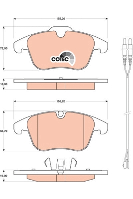 Set placute frana,frana disc GDB1818 TRW