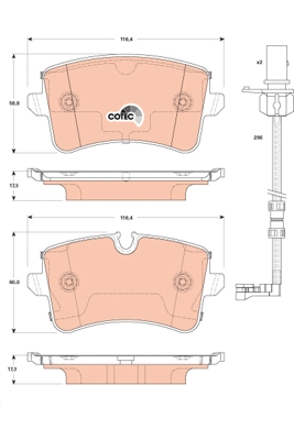 Set placute frana,frana disc GDB1867 TRW