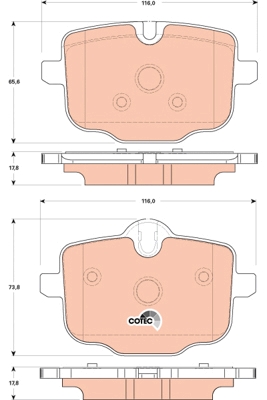 Set placute frana,frana disc GDB1869 TRW