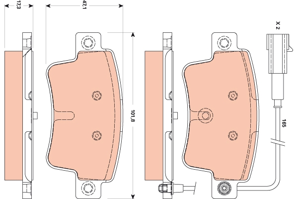 Set placute frana,frana disc GDB1872 TRW