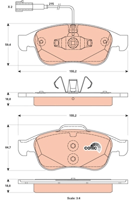 Set placute frana,frana disc GDB1873 TRW