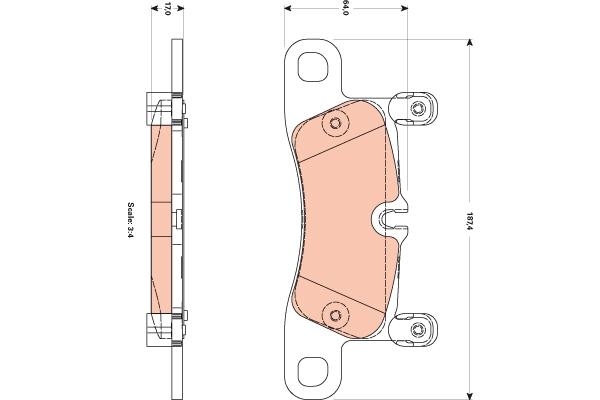 Set placute frana,frana disc GDB1876 TRW