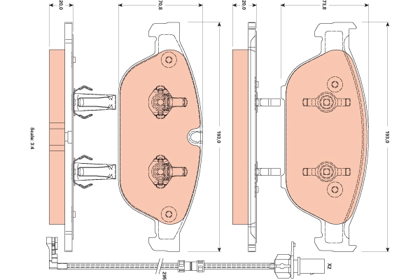 Set placute frana,frana disc GDB1883 TRW