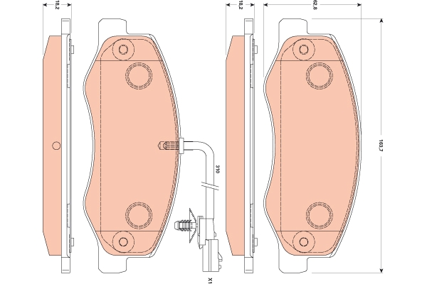 Set placute frana,frana disc GDB1885 TRW