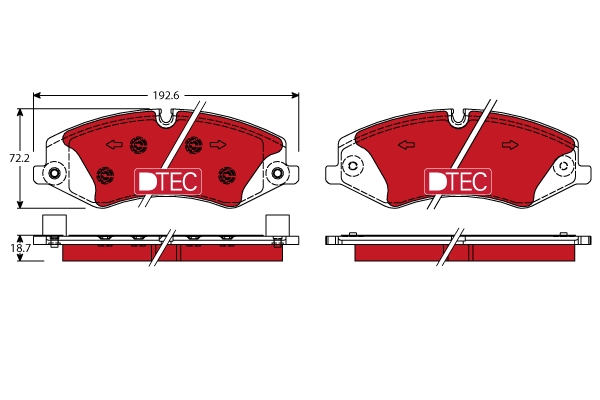 Set placute frana,frana disc GDB1898DTE TRW