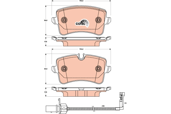 Set placute frana,frana disc GDB1902 TRW