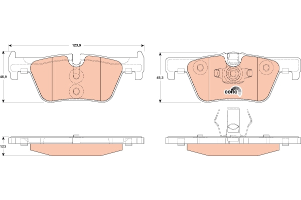 Set placute frana,frana disc GDB1919 TRW