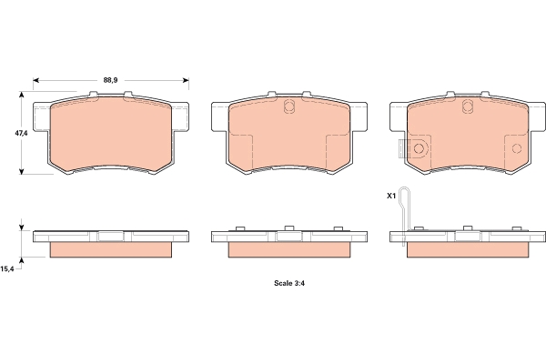 Set placute frana,frana disc GDB1923 TRW